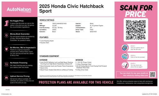 honda civic hatchback 2025 19XFL2H84SE021404 image honda civic hatchback 2025 19XFL2H84SE021404 image